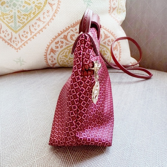 Longchamp Le Pliage Nylon Mini Crossbody Bag, Dandy Print, Fig Bordeaux - Picture 5 of 9